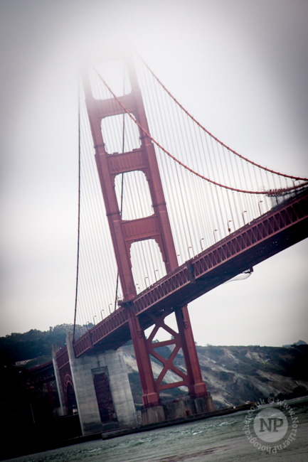Fog descending over the Golden Gate Bridge